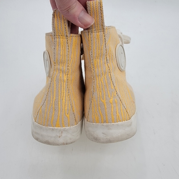 Camper Zebra Pattern High Top Size 39 US 9 Yellow White Indie Festival Sneakers - Picture 11 of 14